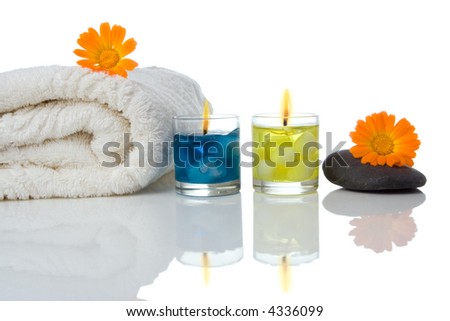spa objects on white background