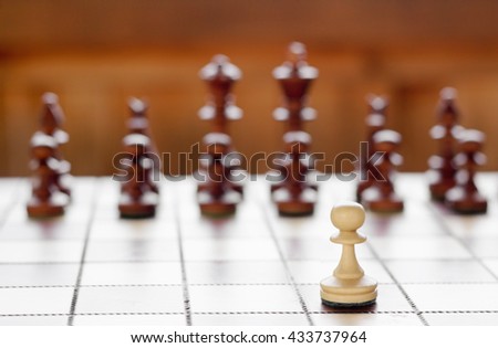 Chess on chessboard, concept image