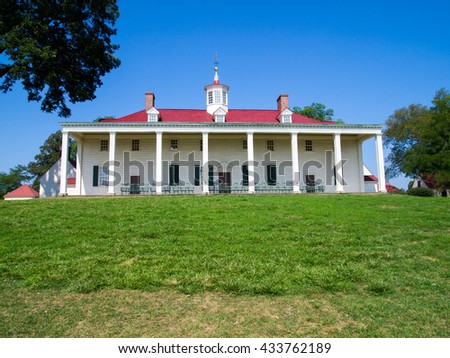 George Washington's Mount Vernon estate. Royalty-Free Stock Photo #433762189
