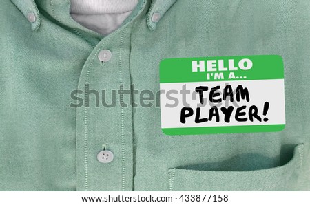 Hello I'm Team Player Name Tag Collaborate Work Together Words
