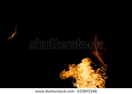 Fire in black background