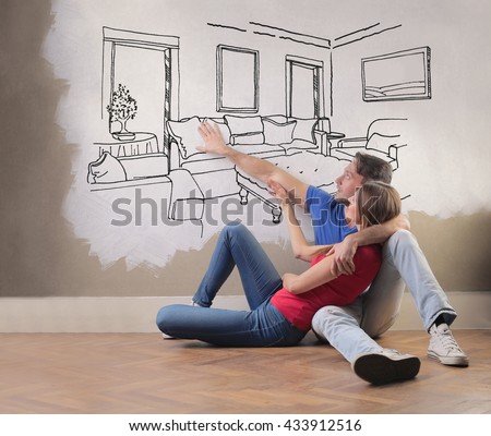 Daydreaming a new home Royalty-Free Stock Photo #433912516