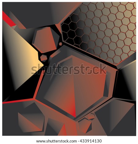 Vector abstract hexagon design background