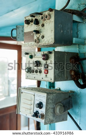Old electronic equipment use in the old ship.