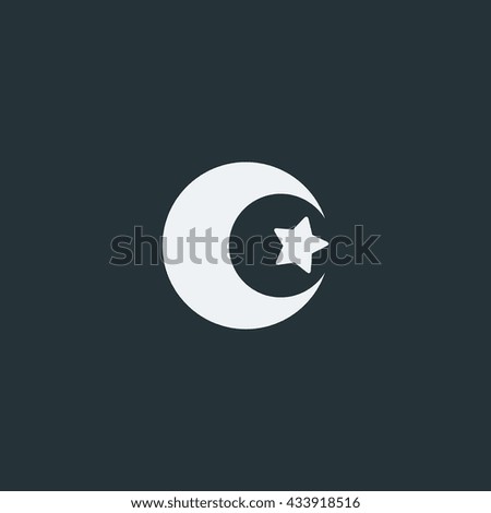 Crescent icon in trendy flat style background, image jpg, vector eps, flat web, material icon, UI illustration