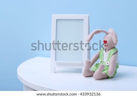 Baby toy on the table, light background