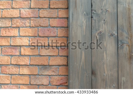 wood plank and old brick texture background