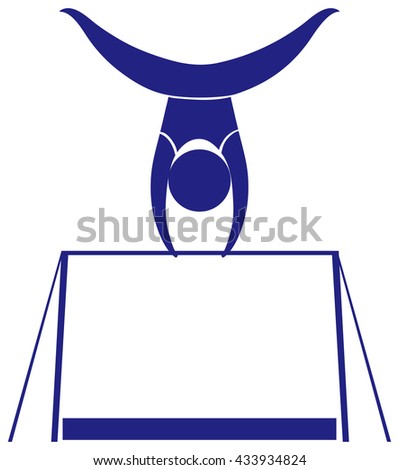 Sport icon design for gymnastics on bar illustration