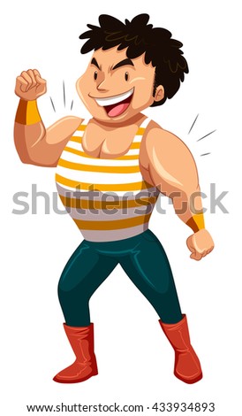 Man with big muscles illustration