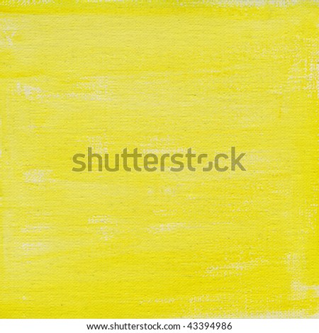 yellow watercolor abstract on white cotton artist canvas, self made by photographer