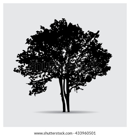 Vector tree silhouettes