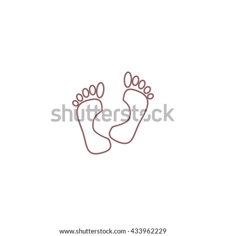 human foot, footprint, icon