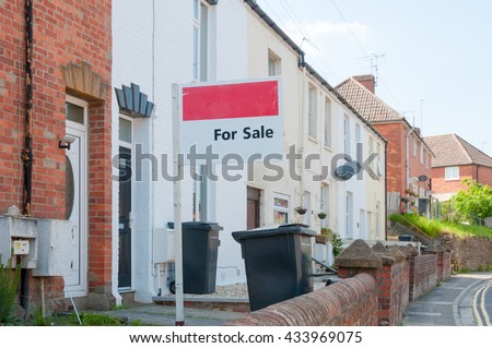 For sale sign on a post, Conceptual image of property sales