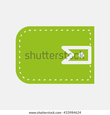Green icon of Wallet on Light Gray background. Eps-10.