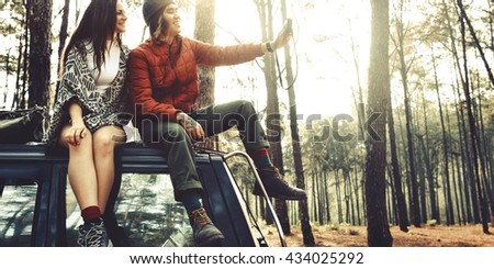 Camping Friendship Friends Car Pictures Concept