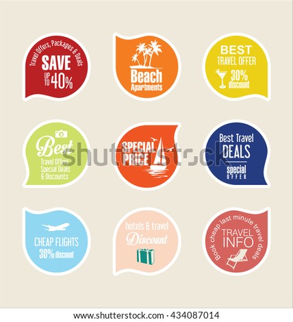 Holiday vacation stickers and labels design