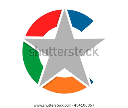 initial C star icon image vector icon logo