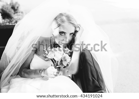 young bride waiting for her beloved husband