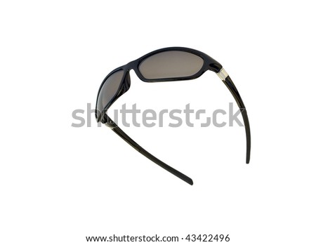 Sunglasses closeup macro isolated on white background