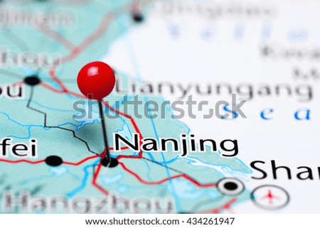 Nanjing pinned on a map of China
