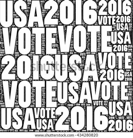 Black and white VOTE USA 2016 sign.
