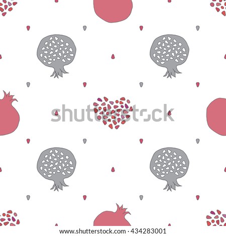 Abstract pomegranate vector seamless pattern.
