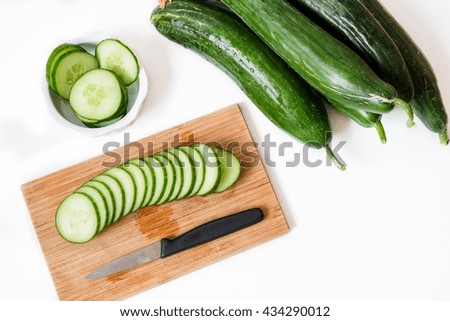 Cucumber prepare for cooking isolated