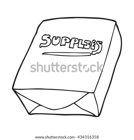 freehand drawn black and white cartoon office paper