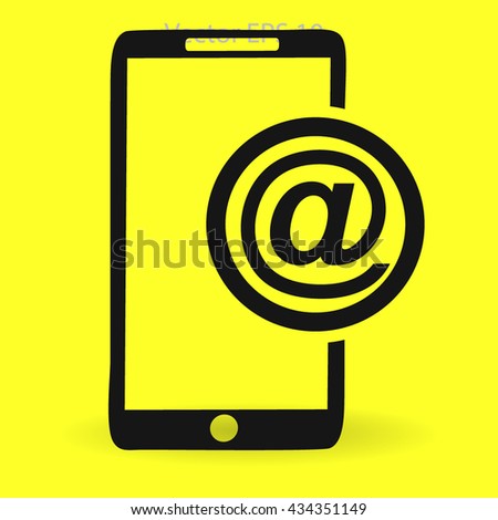 Using e-mail by phone vector icon