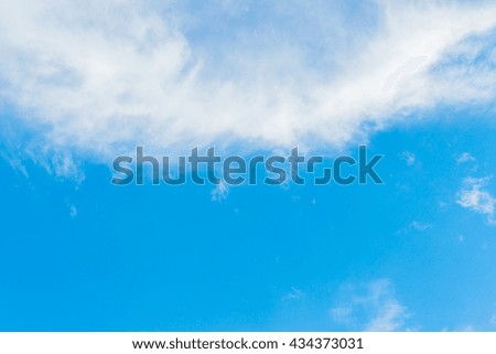 Blue sky and white cloud. For abstract background or insert text copy space.