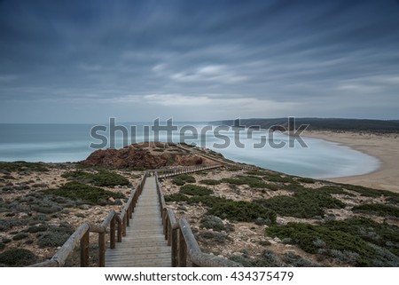 landscape picture of a beautiful european beach Sagres.