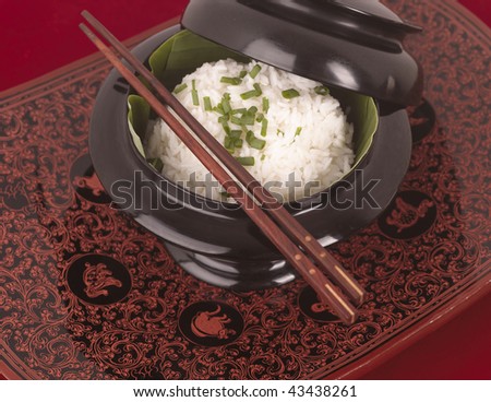 bowl of rice and Chinese chopsticks (Large format photography)