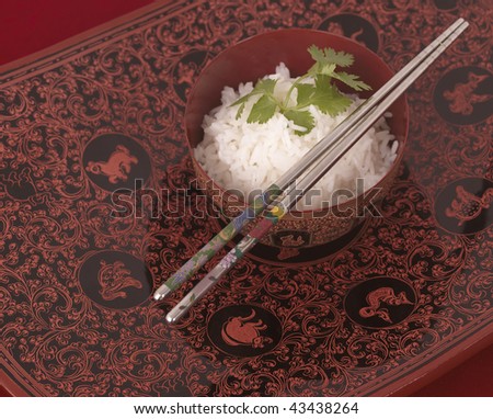 bowl of rice and Chinese chopsticks (Large format photography)