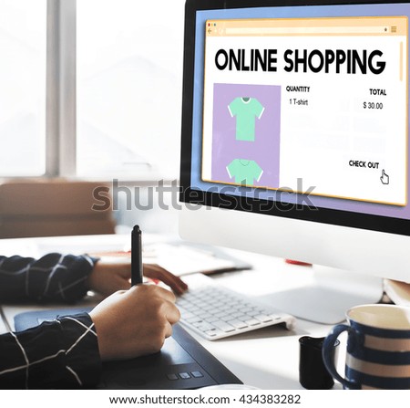 Online Shopping Buying Cart Internet Retail Digital Concept