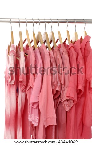 Red shirt on hangers