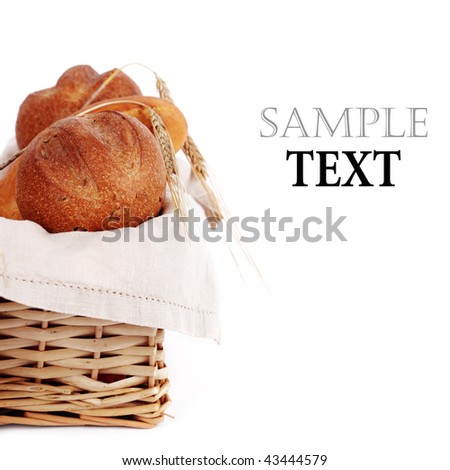Various baking isolated on white background(With sample text)