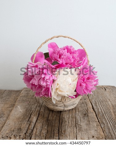 Peony in basket