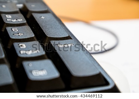 Black Keyboard with Number and Enter Button