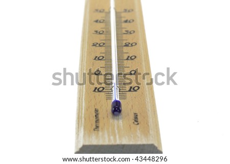 thermometer with temperature below zero