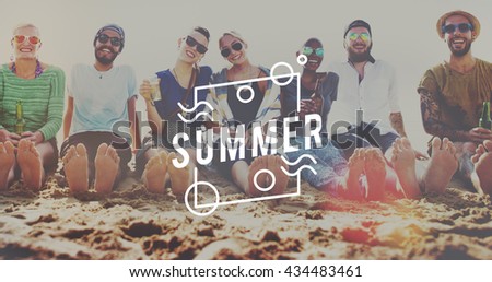 Summer Season Hot Heat Outdoors Graphic Concept