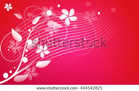 Pink abstract floral background with white ornaments
