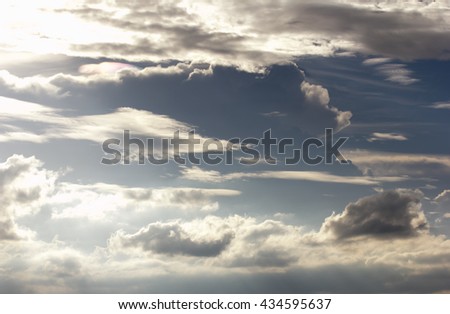 Blue sky and cloud closeup background