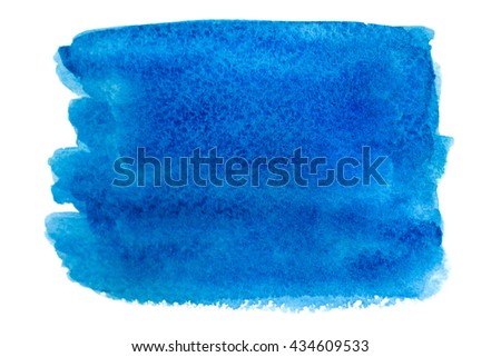 Blue watercolor on white background