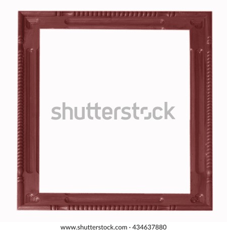 Old Antique  frame Isolated Decorative Carved Wood Antique  Frame Isolated On White Background