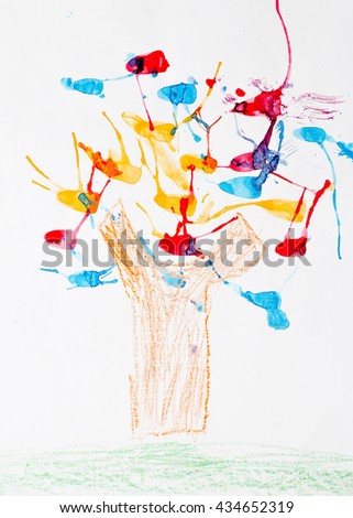 Child's painting on paper