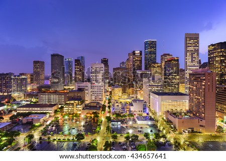 Houston, Texas, USA downtown city skyline.