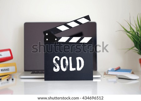 Cinema Clapper with Sold word