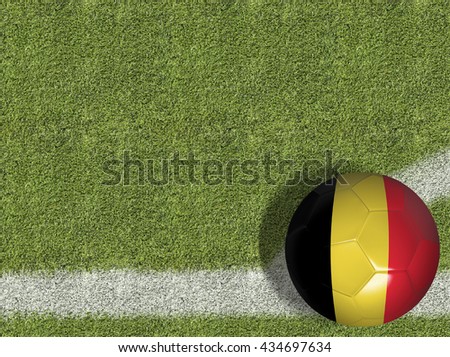 Belgium Ball in a Soccer Field