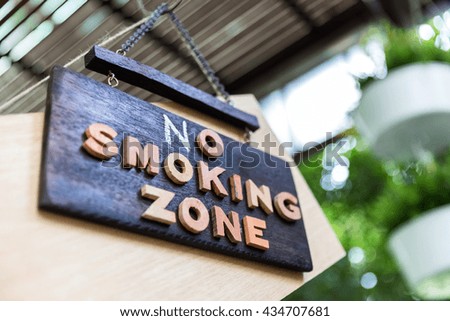 no smoking sign at outdoor zone in restaurant