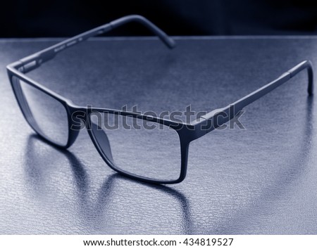  plastic frame glasses monochrome image